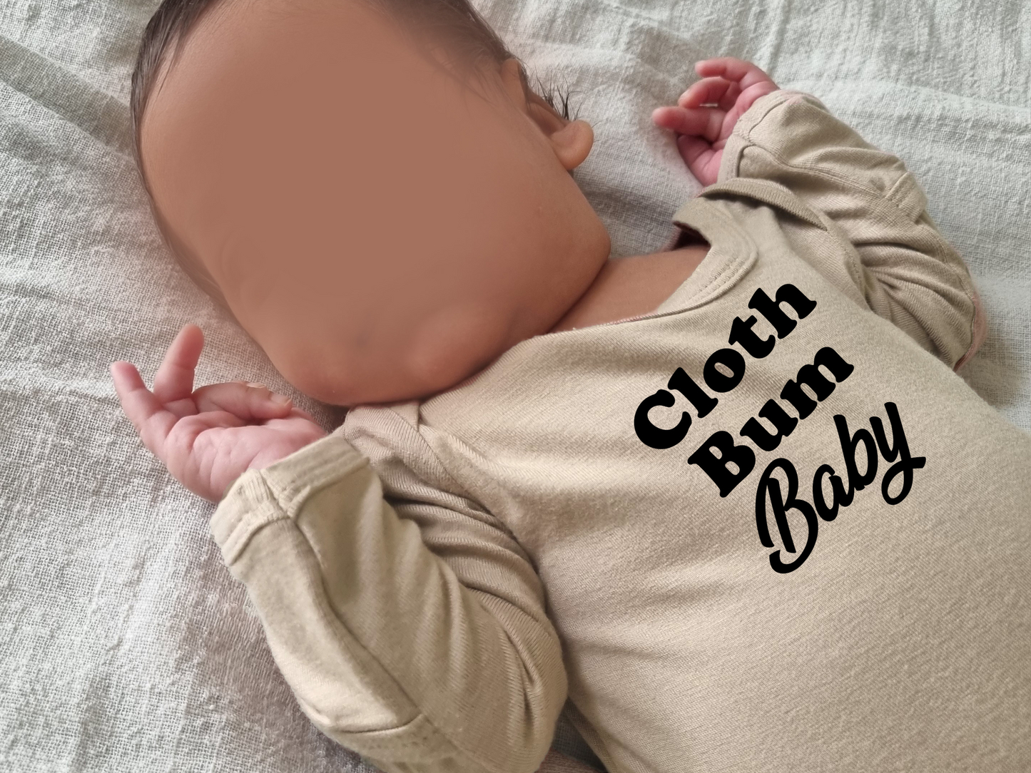 Cloth Bum Baby" knotted sleep gown
