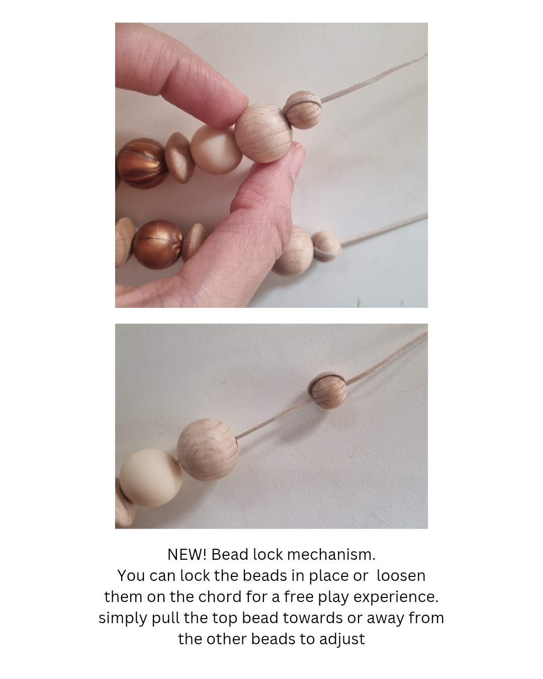 Brown teardrop silicon nursing necklace