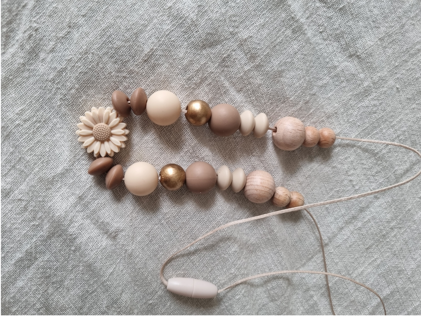 Beige Flower Nursing Necklace