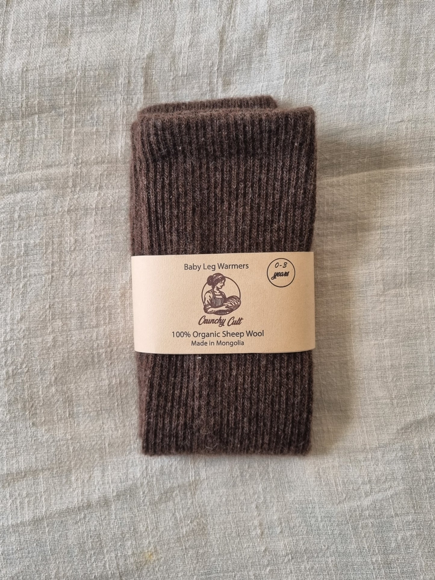 Brown Baby Wool Leg Warmers