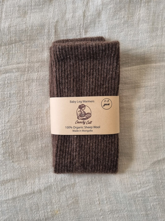 Brown Baby Wool Leg Warmers