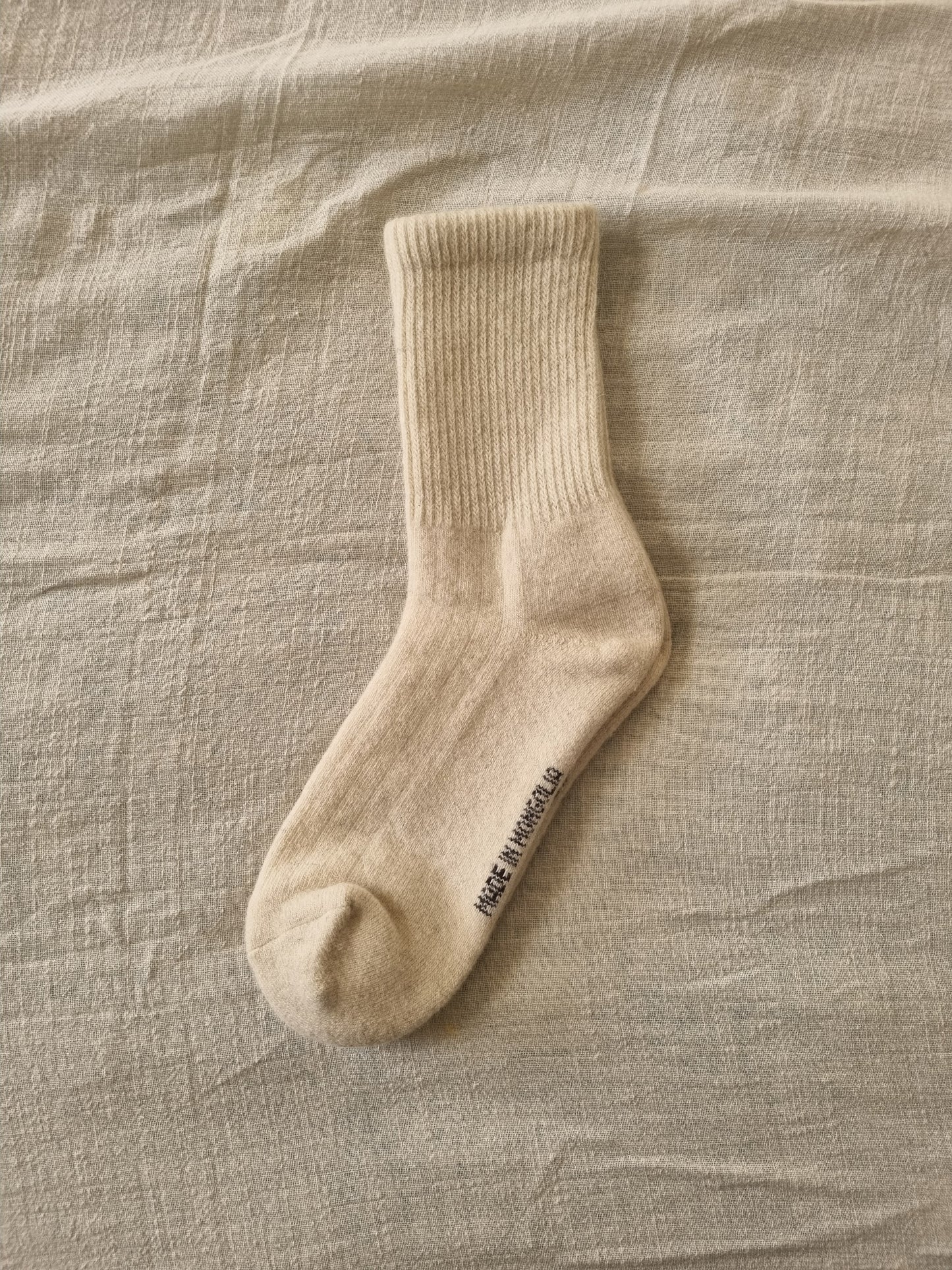 White Unisex Wool Socks