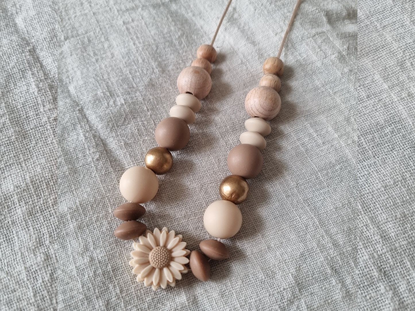 Beige Flower Nursing Necklace