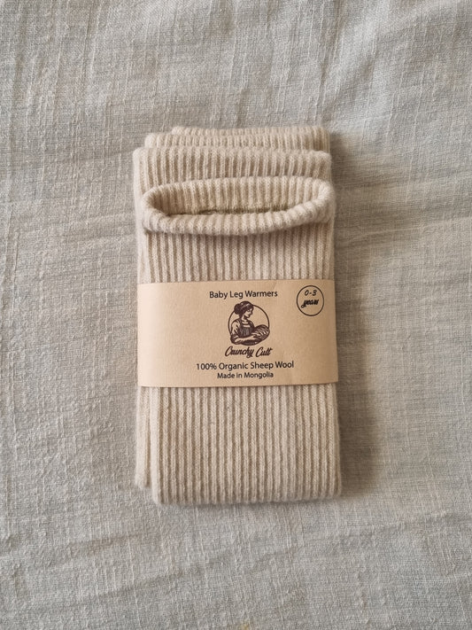 White Baby Wool Leg Warmers