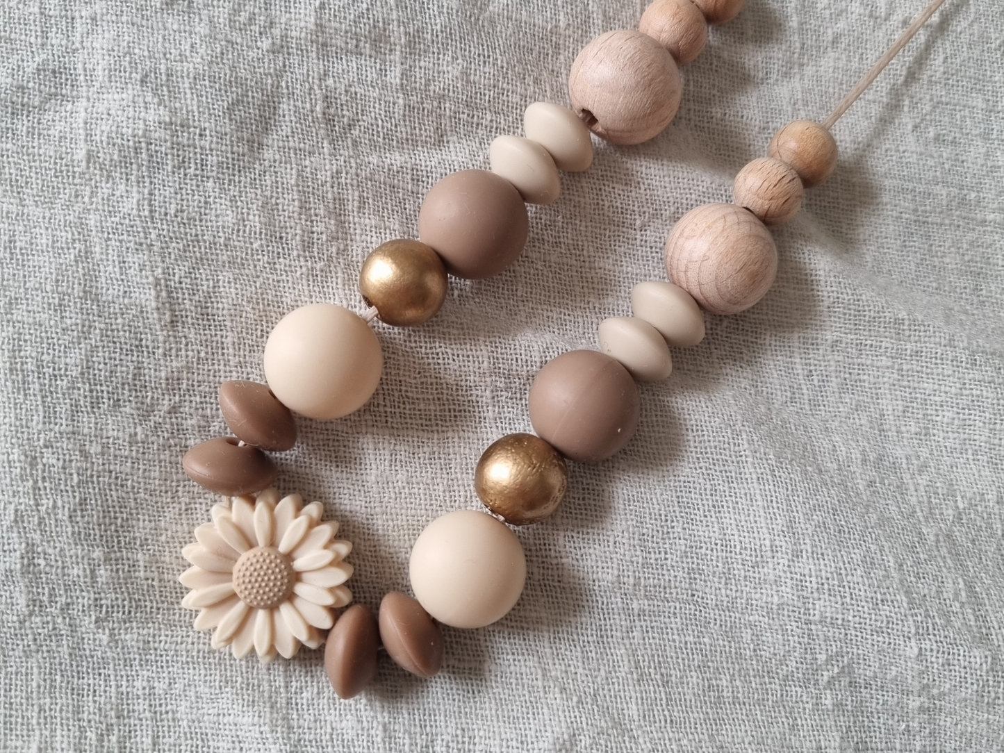 Beige Flower Nursing Necklace