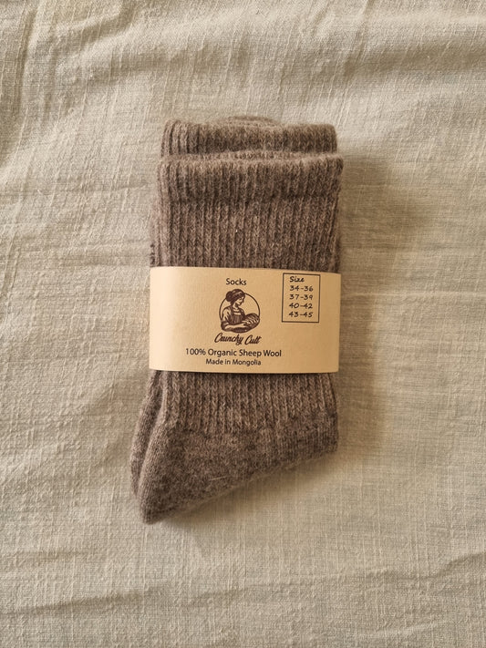 Grey Unisex Wool Socks