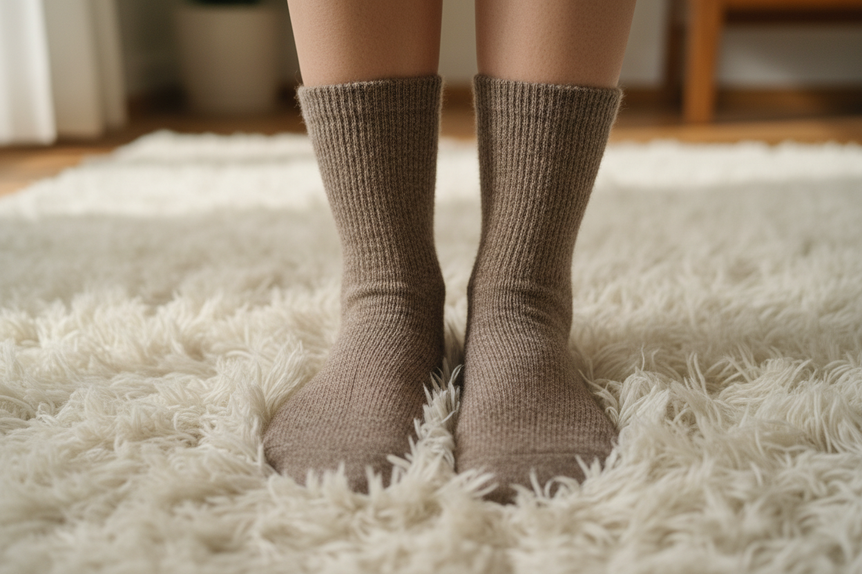 Grey Unisex Wool Socks
